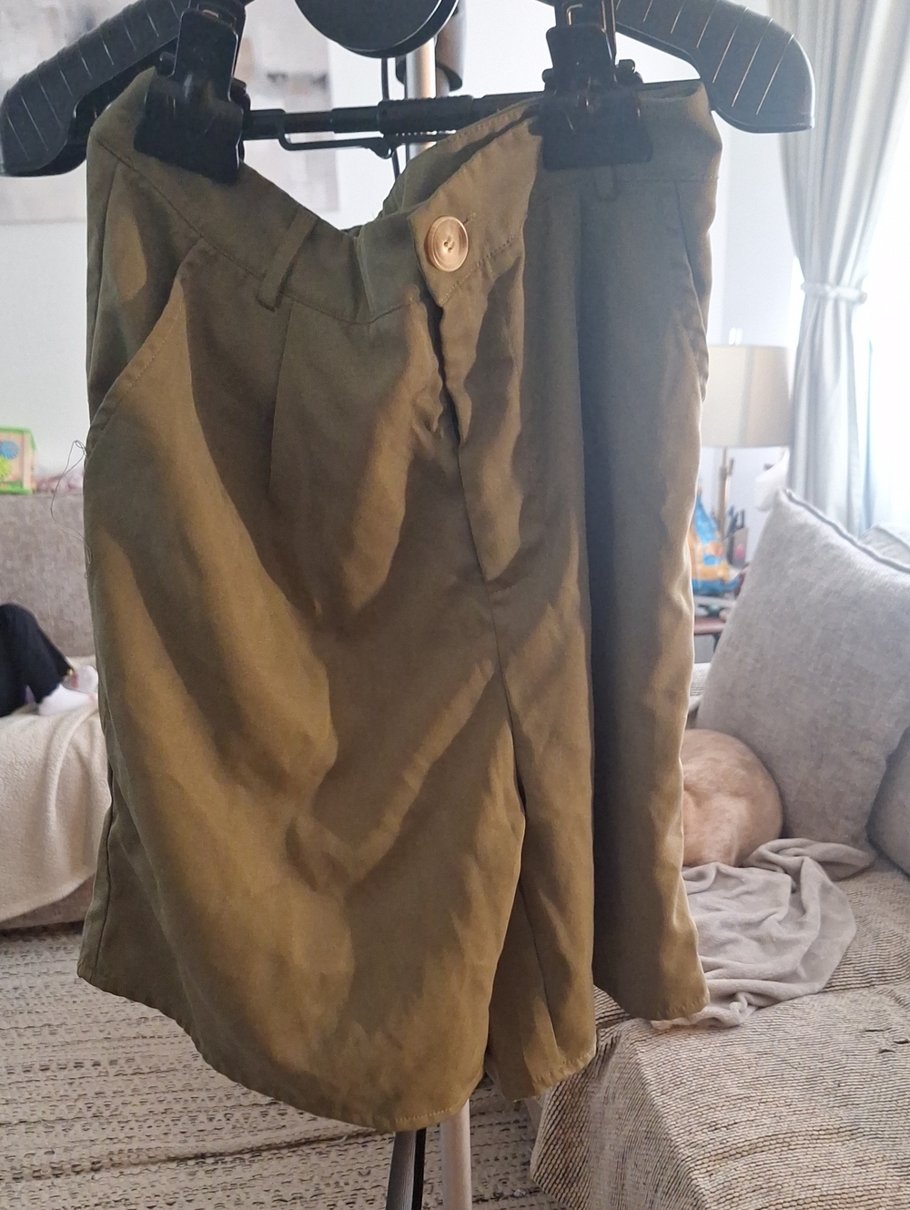 SHEIN Olive Utility High-Waist Bermuda Shorts